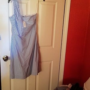 Banana Republic one shoulder striped dress